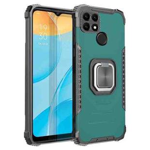 For OPPO A15 / A15S Fierce Warrior Series Armor Aluminum Alloy + TPU Phone Case with Ring Holder(Green)