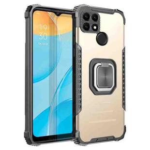 For OPPO A15 / A15S Fierce Warrior Series Armor Aluminum Alloy + TPU Phone Case with Ring Holder(Gold)