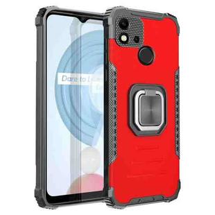 For OPPO Realme C20 / C21 / C11 / C11 2021 Fierce Warrior Series Armor Aluminum Alloy + TPU Phone Case with Ring Holder(Red)