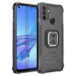 For OPPO A53 2020 / A32 Fierce Warrior Series Armor Aluminum Alloy + TPU Phone Case with Ring Holder(Black)