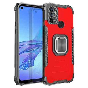 For OPPO A53 2020 / A32 Fierce Warrior Series Armor Aluminum Alloy + TPU Phone Case with Ring Holder(Red)