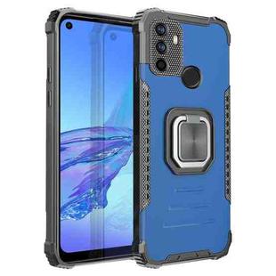 For OPPO A53 2020 / A32 Fierce Warrior Series Armor Aluminum Alloy + TPU Phone Case with Ring Holder(Blue)