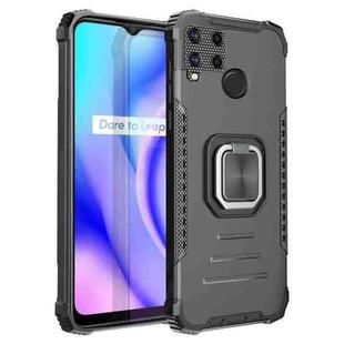 For OPPO Realme C15 / C12 / C25 Fierce Warrior Series Armor Aluminum Alloy + TPU Phone Case with Ring Holder(Black)