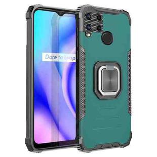 For OPPO Realme C15 / C12 / C25 Fierce Warrior Series Armor Aluminum Alloy + TPU Phone Case with Ring Holder(Green)