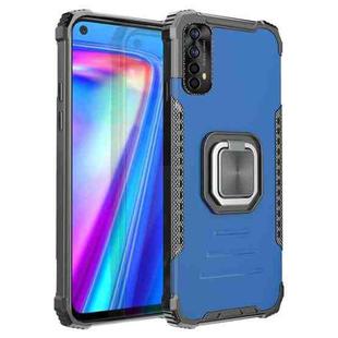 For OPPO Realme 7 Fierce Warrior Series Armor Aluminum Alloy + TPU Phone Case with Ring Holder(Blue)