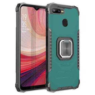 For OPPO A7 / A5S / A12 / A11K / F9 Fierce Warrior Series Armor Aluminum Alloy + TPU Phone Case with Ring Holder(Green)