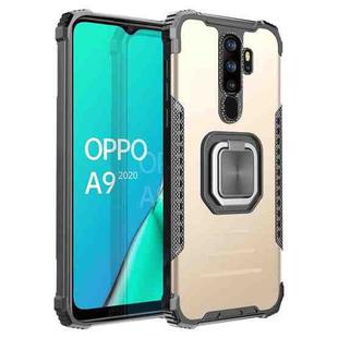 For OPPO A9 2020 / A5 2020 Fierce Warrior Series Armor Aluminum Alloy + TPU Phone Case with Ring Holder(Gold)