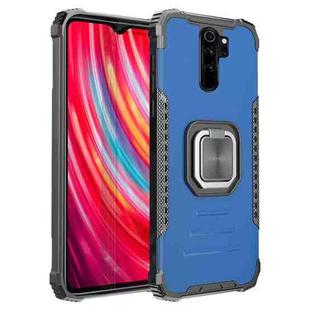 For Xiaomi Redmi Note 8 Pro Fierce Warrior Series Armor Aluminum Alloy + TPU Phone Case with Ring Holder(Blue)