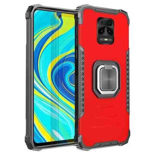 For Xiaomi Redmi Note 9S / Note 9 Pro Fierce Warrior Series Armor Aluminum Alloy + TPU Phone Case with Ring Holder(Red)