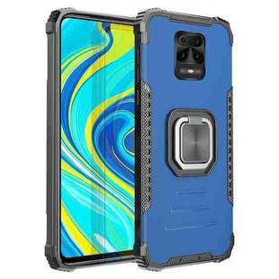 For Xiaomi Redmi Note 9S / Note 9 Pro Fierce Warrior Series Armor Aluminum Alloy + TPU Phone Case with Ring Holder(Blue)