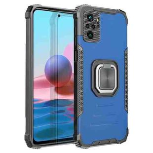 For Xiaomi Redmi Note 10 4G / Note 10S Fierce Warrior Series Armor Aluminum Alloy + TPU Phone Case with Ring Holder(Blue)