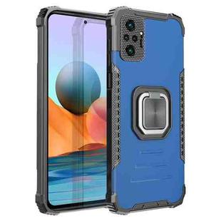 For Xiaomi Redmi Note 10 Pro / Note 10 Pro Max Fierce Warrior Series Armor Aluminum Alloy + TPU Phone Case with Ring Holder(Blue)