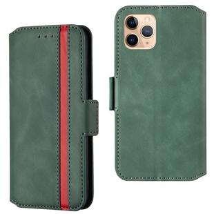 For iPhone 11 Pro Retro Frosted Oil Side Horizontal Flip Case with Holder & Card Slots(Green)