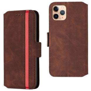 For iPhone 11 Pro Retro Frosted Oil Side Horizontal Flip Case with Holder & Card Slots(Wine Red)