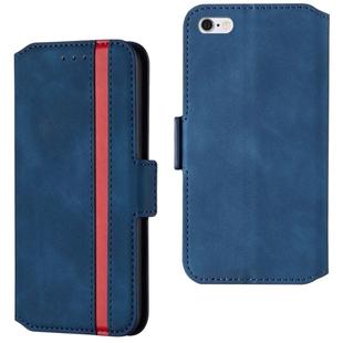 For iPhone 6 Plus & 6s Plus Retro Frosted Oil Side Horizontal Flip Case with Holder & Card Slots(Blue)
