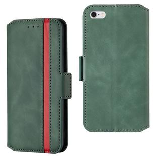 For iPhone 6 Plus & 6s Plus Retro Frosted Oil Side Horizontal Flip Case with Holder & Card Slots(Green)