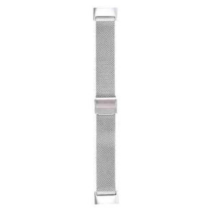For Fitbit Charge 5 Milan Steel Double Buckles Strap Watch Band(Silver)
