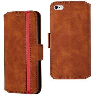 For iPhone 6 & 6s Retro Frosted Oil Side Horizontal Flip Case with Holder & Card Slots(Brown)