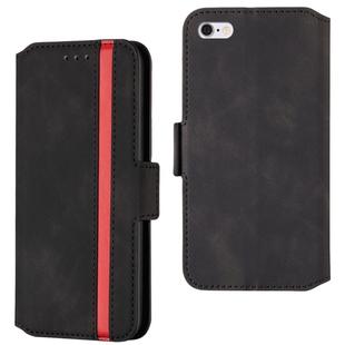 For iPhone 6 & 6s Retro Frosted Oil Side Horizontal Flip Case with Holder & Card Slots(Black)