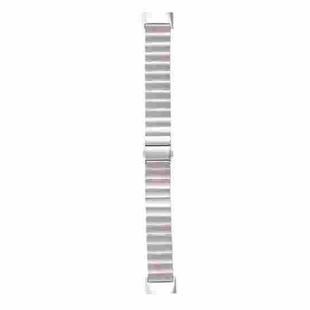 For Fitbit Charge 5 One-bead Steel Strap Watch Band(Silver)