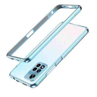 For Xiaomi Redmi Note 11 Pro/11 Pro+ Aurora Series Lens Protector + Metal Frame Phone Case(Light Blue Silver)