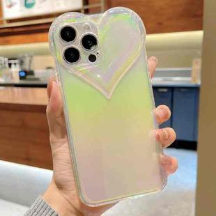 For iPhone 13 Pro Love-heart Colorful TPU Phone Protective Case (Yellow Pink)