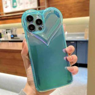 For iPhone 13 Pro Max Love-heart Colorful TPU Phone Protective Case (Blue)