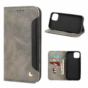 For iPhone 13 Skin Feel Splicing Leather Phone Case(Grey)