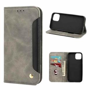 Skin Feel Splicing Leather Phone Case For iPhone 11 Pro Max(Grey)