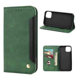 Skin Feel Splicing Leather Phone Case For iPhone 11(Green)