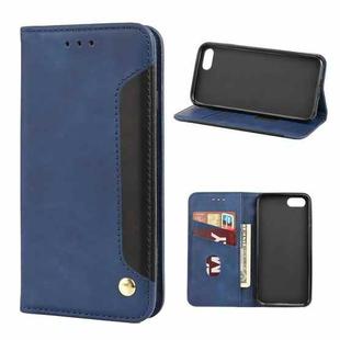 For iPhone SE 2022 / SE 2020 / 8 / 7 Skin Feel Splicing Leather Phone Case(Blue)