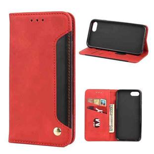 Skin Feel Splicing Leather Phone Case For iPhone 8 Plus & 7 Plus(Red)