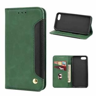 Skin Feel Splicing Leather Phone Case For iPhone 8 Plus & 7 Plus(Green)