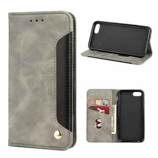 Skin Feel Splicing Leather Phone Case For iPhone 8 Plus & 7 Plus(Grey)