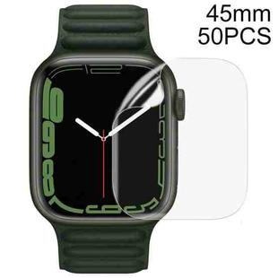 50 PCS Soft Hydrogel Film Watch Screen Protector For Apple Watch Series 7 45mm