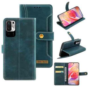 For Xiaomi Redmi Note 10 4G / Note 10S Copper Buckle Horizontal Flip Leather Phone Case(Green)