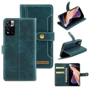 For Xiaomi Redmi Note 11 Pro / Note 11 Pro+ Copper Buckle Horizontal Flip Leather Phone Case(Green)