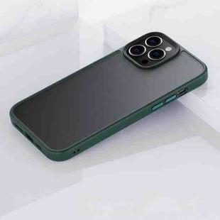 For iPhone 13 mini Frosted Back Shockproof Phone Case (Deep Green)