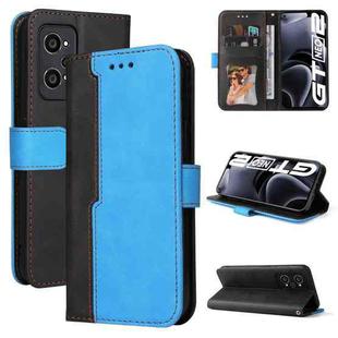 For OPPO Realme GT Neo2 Business Stitching-Color Horizontal Flip PU Leather Phone Case(Blue)