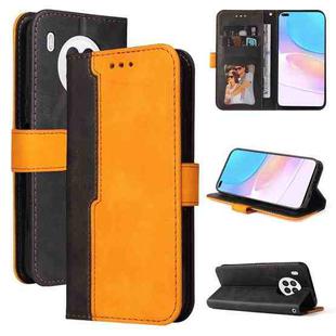 For Huawei nova 8i / Honor 50 Lite 5G Business Stitching-Color Horizontal Flip PU Leather Phone Case(Orange)