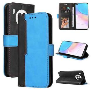 For Huawei nova 8i / Honor 50 Lite 5G Business Stitching-Color Horizontal Flip PU Leather Phone Case(Blue)