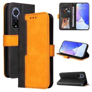 For Huawei nova 9 / Honor 50 5G Business Stitching-Color Horizontal Flip PU Leather Phone Case(Orange)