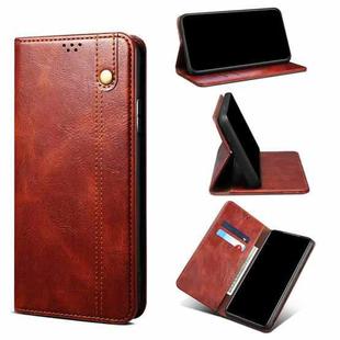 For Xiaomi Redmi Note 11 Oil Wax Texture Flip Leather Phone Case with Card Slots & Wallet(Brown)