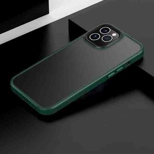 For iPhone 12 Pro Max Frosted Back Shockproof Phone Case(Deep Green)