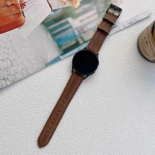 20mm Crazy Horse Texture Frosted Leather Strap Watch Band(Light Brown)