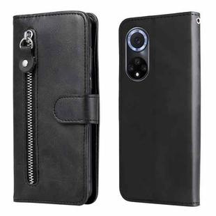 For Huawei nova 9 / Honor 50 5G Calf Texture Zipper Horizontal Flip Leather Phone Case(Black)
