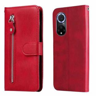 For Huawei nova 9 / Honor 50 5G Calf Texture Zipper Horizontal Flip Leather Phone Case(Red)