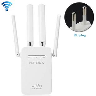 Wireless Smart WiFi Router Repeater with 4 WiFi Antennas, Plug Specification:EU Plug(White)