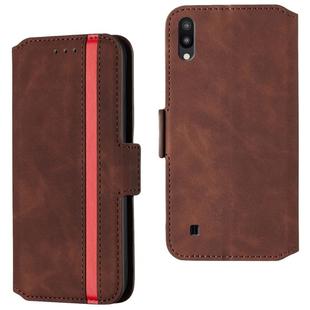 For Galaxy A10 Retro Frosted Oil Side Horizontal Flip Case with Holder & Card Slots(Wine Red)