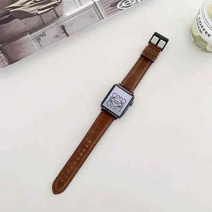 Crazy Horse Texture Matte Watch Band For Apple Watch Ultra 49mm / Series 8&7 45mm / SE 2&6&SE&5&4 44mm / 3&2&1 42mm(Brown)